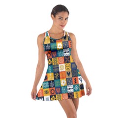 Tribal Love Pattern Cotton Racerback Dress by designsbymallika