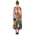 Tribal Love Pattern Midi Tie-Back Chiffon Dress View2