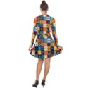 Tribal Love Pattern Long Sleeve Panel Dress View2