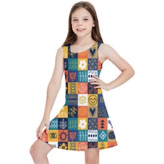 Tribal Love Pattern Kids  Lightweight Sleeveless Dress