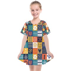 Tribal Love Pattern Kids  Smock Dress by designsbymallika