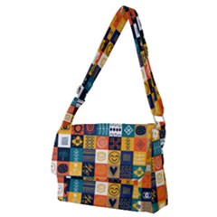 Tribal Love Pattern Full Print Messenger Bag (m) by designsbymallika