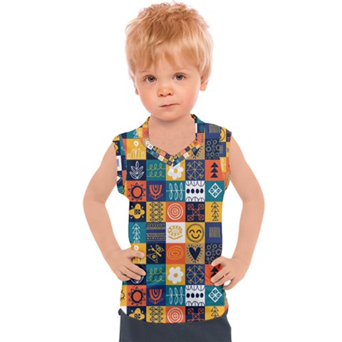 Tribal Love Pattern Kids  Sport Tank Top by designsbymallika