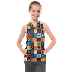 Tribal Love Pattern Kids  Sleeveless Hoodie by designsbymallika