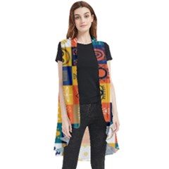 Tribal Love Pattern Sleeveless Chiffon Waistcoat Shirt