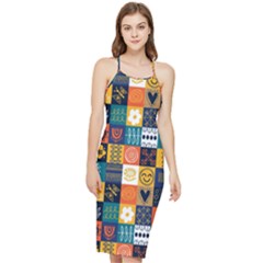 Tribal Love Pattern Bodycon Cross Back Summer Dress