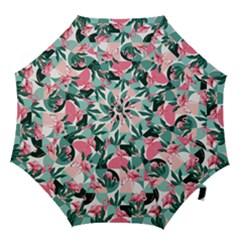 Beautiful Flamingo Pattern Hook Handle Umbrellas (large) by designsbymallika