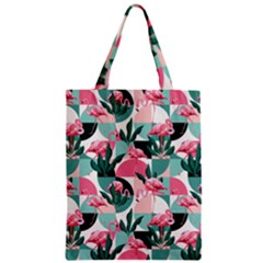 Beautiful Flamingo Pattern Zipper Classic Tote Bag by designsbymallika