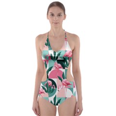 Beautiful Flamingo Pattern Cut-out One Piece Swimsuit by designsbymallika