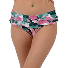 Beautiful Flamingo Pattern Frill Bikini Bottom by designsbymallika