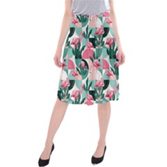 Beautiful Flamingo Pattern Midi Beach Skirt