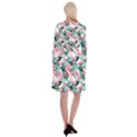 Beautiful Flamingo Pattern Long Sleeve Velvet Front Wrap Dress View2