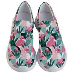 Beautiful Flamingo Pattern Women s Lightweight Slip Ons by designsbymallika