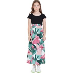 Beautiful Flamingo Pattern Kids  Skirt