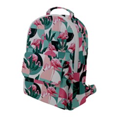 Beautiful Flamingo Pattern Flap Pocket Backpack (large) by designsbymallika