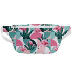 Beautiful Flamingo Pattern Waist Bag  by designsbymallika