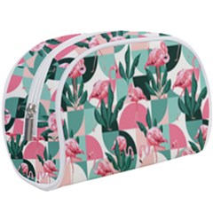 Beautiful Flamingo Pattern Make Up Case (large) by designsbymallika