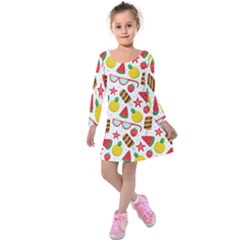 Summer Love Kids  Long Sleeve Velvet Dress