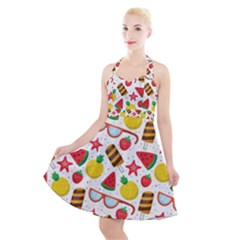 Summer Love Halter Party Swing Dress  by designsbymallika