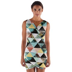 Tropical Beach Love Wrap Front Bodycon Dress by designsbymallika