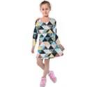 Tropical Beach Love Kids  Long Sleeve Velvet Dress View1