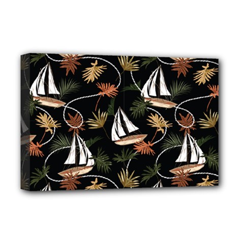 Beautiful Ships Pattern Deluxe Canvas 18  X 12  (stretched) by designsbymallika