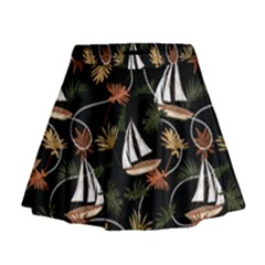 Beautiful Ships Pattern Mini Flare Skirt by designsbymallika