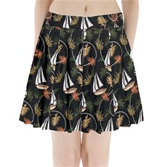 Beautiful Ships Pattern Pleated Mini Skirt by designsbymallika