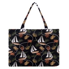 Beautiful Ships Pattern Zipper Medium Tote Bag by designsbymallika