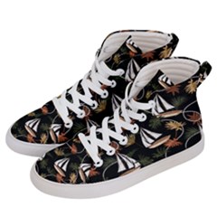 Beautiful Ships Pattern Women s Hi-top Skate Sneakers by designsbymallika