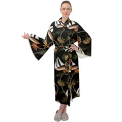 Beautiful Ships Pattern Maxi Velour Kimono by designsbymallika