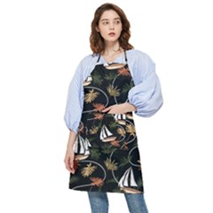 Beautiful Ships Pattern Pocket Apron