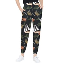 Beautiful Ships Pattern Tapered Pants