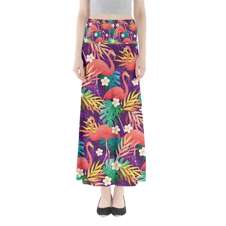 Flamingo Love Full Length Maxi Skirt