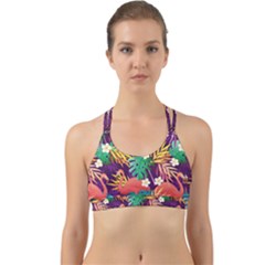 Flamingo Love Back Web Sports Bra by designsbymallika