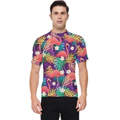 Flamingo Love Men s Short Sleeve Rash Guard by designsbymallika