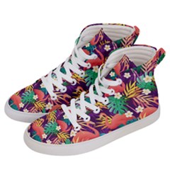 Flamingo Love Women s Hi-top Skate Sneakers by designsbymallika