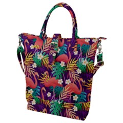 Flamingo Love Buckle Top Tote Bag by designsbymallika