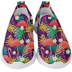 Flamingo Love Kids  Slip On Sneakers by designsbymallika