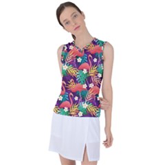 Flamingo Love Women s Sleeveless Sports Top by designsbymallika