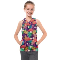 Flamingo Love Kids  Sleeveless Hoodie by designsbymallika