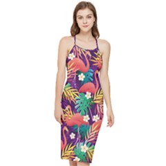 Flamingo Love Bodycon Cross Back Summer Dress