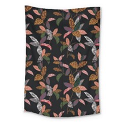 Animal Print Leaves Pattern Large Tapestry by designsbymallika