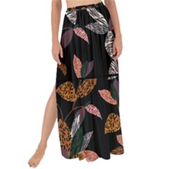 Animal Print Leaves Pattern Maxi Chiffon Tie-up Sarong by designsbymallika