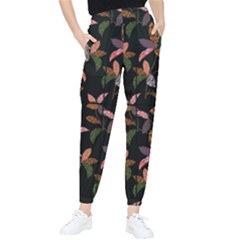 Animal Print Leaves Pattern Tapered Pants