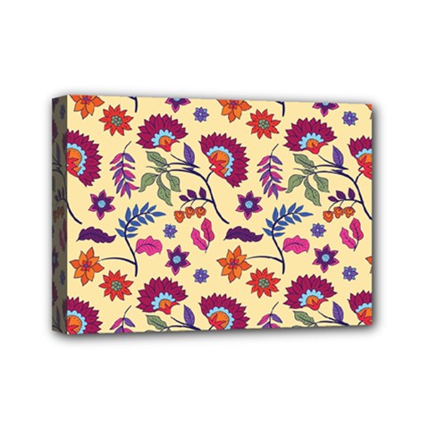 Pretty Ethnic Flowers Mini Canvas 7  X 5  (stretched) by designsbymallika