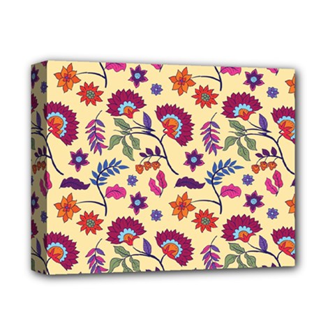 Pretty Ethnic Flowers Deluxe Canvas 14  X 11  (stretched) by designsbymallika