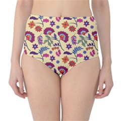 Pretty Ethnic Flowers Classic High-waist Bikini Bottoms by designsbymallika