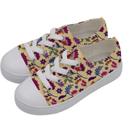 Pretty Ethnic Flowers Kids  Low Top Canvas Sneakers by designsbymallika