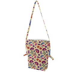 Pretty Ethnic Flowers Folding Shoulder Bag by designsbymallika